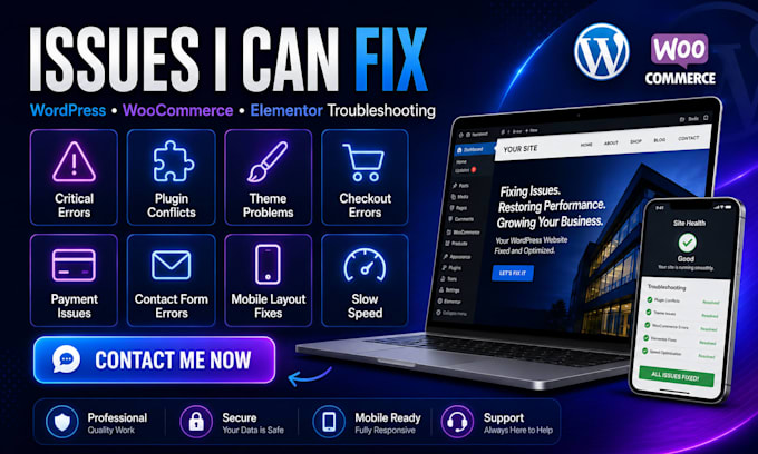 fix wordpress bugs, errors and website issues