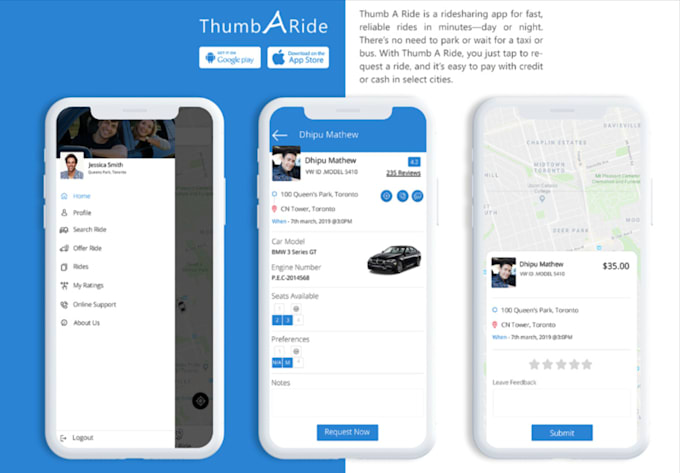 develop uber clone taxi booking app for android and ios