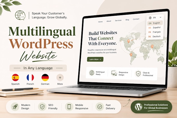 develop a spanish, french, or multilingual wordpress website for you