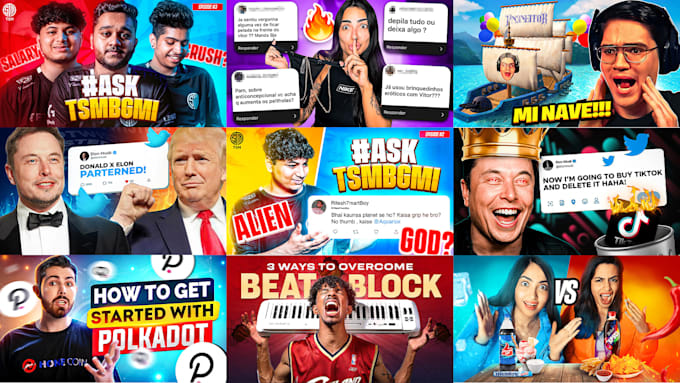 create eye catchy clickbait youtube thumbnails boost views