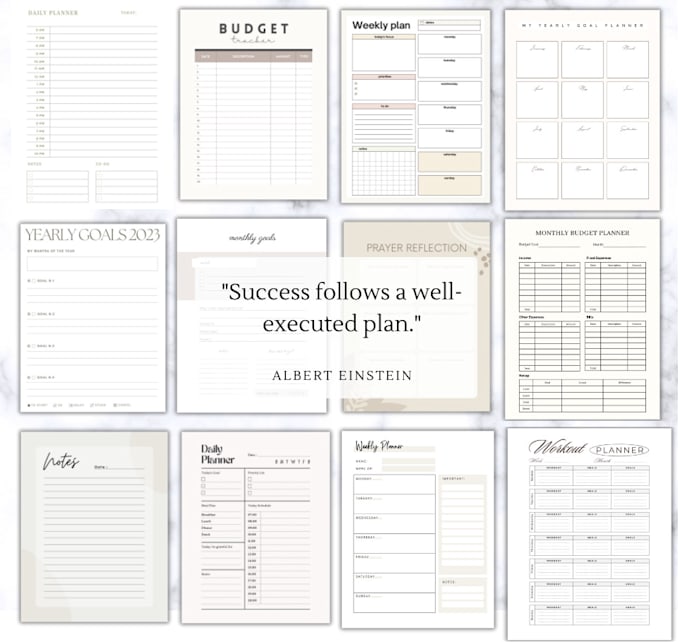 create custom printable planner pages for work, school, life etc