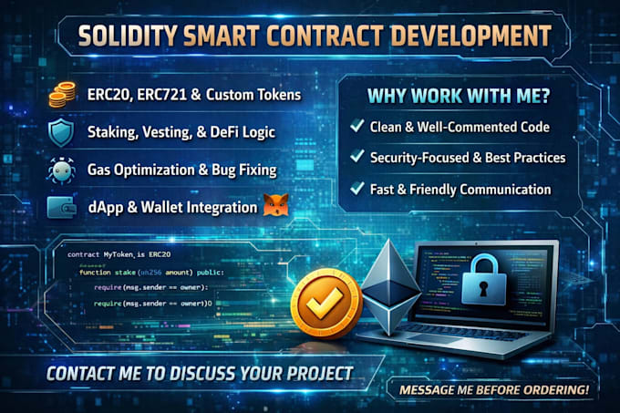 develop and audit secure solidity smart contracts for your dapp