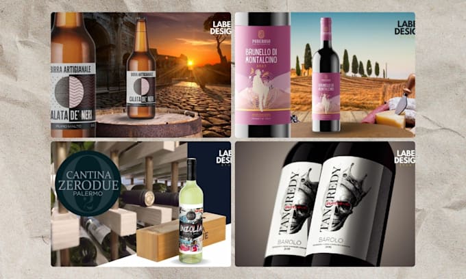best design for wine label, beer label, gin label, bottle