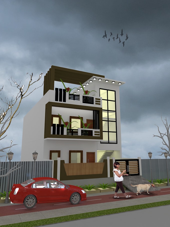design elevation and 3d renderings