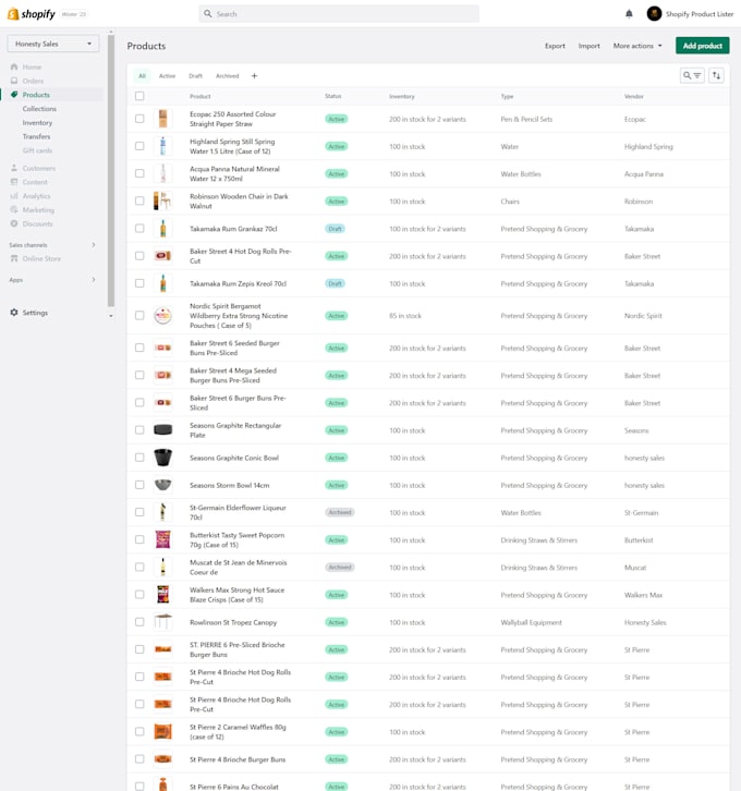 do shopify product listing and data entry