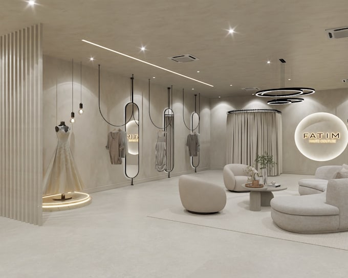 design a modern retail store, shop or showroom in 3d