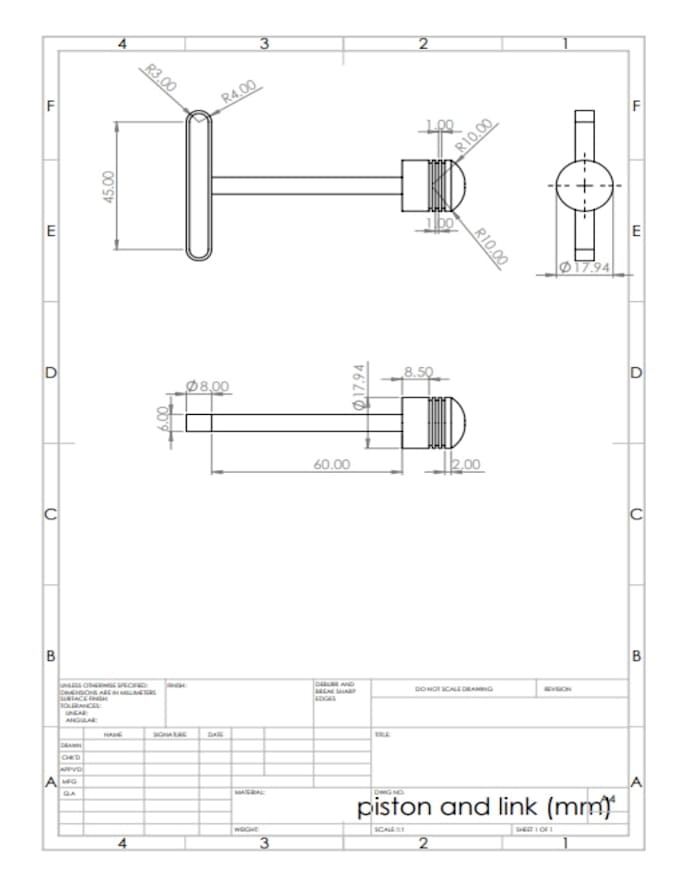 2d engineering drawing mechanical drawing technical drawing in solidwork autocad