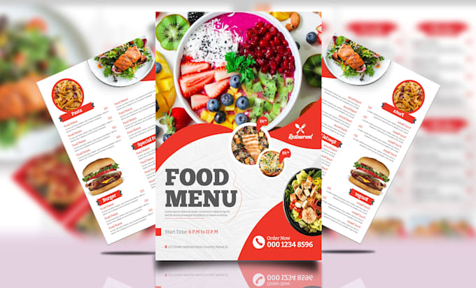 do professional foods flyer and restaurant menu flyer design