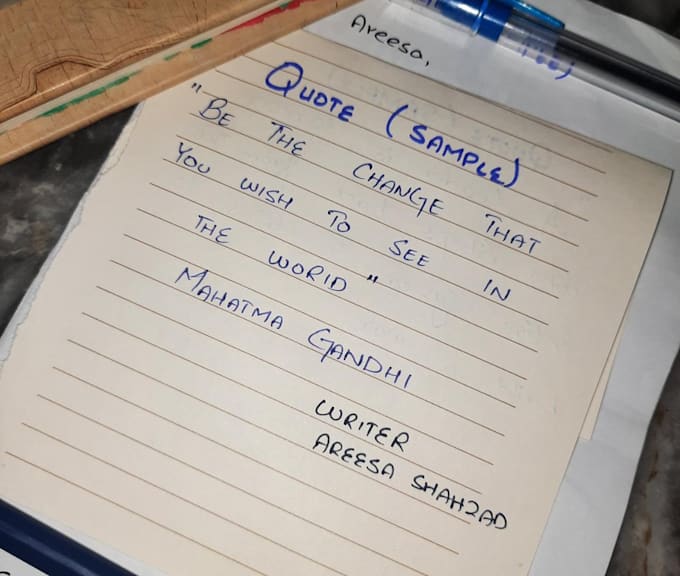 write out any text in beautiful handwriting