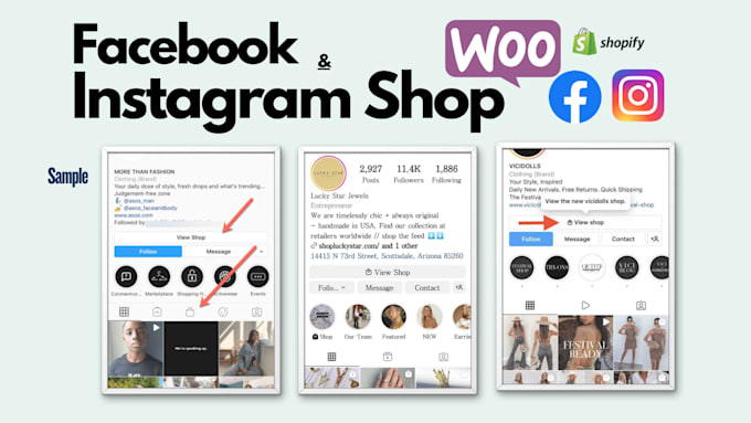 setup instagram shop, and facebook shop for squarespace website