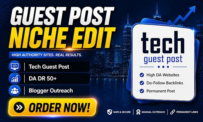 publish a technology guest posts with tech backlinks