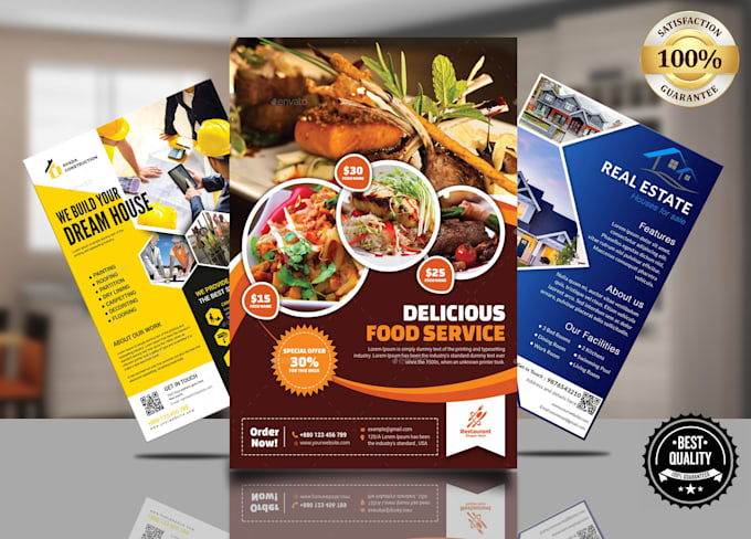 design a creative, modern, attractive, professional flyer, poster and brochure