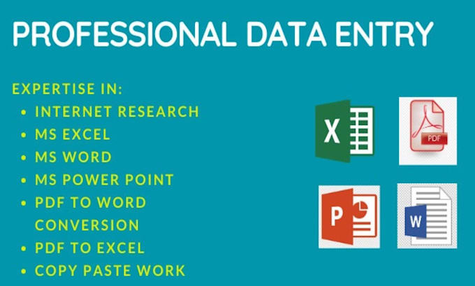 Do data entry, copy past, pdf to word and excel formatting by ...