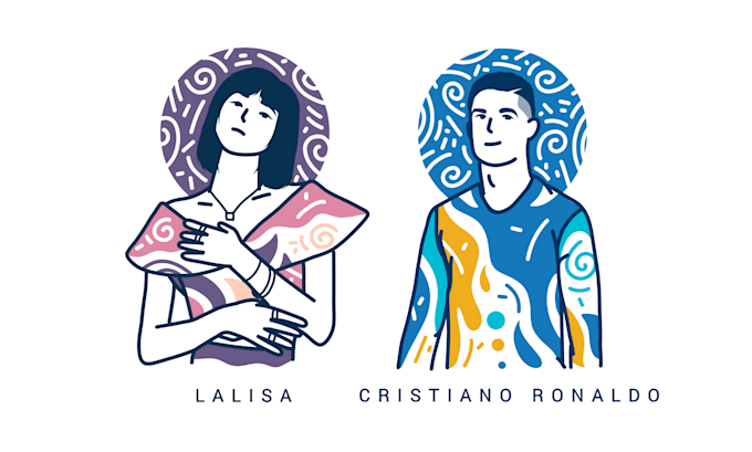 create a unique professional avatar with liquiline art style