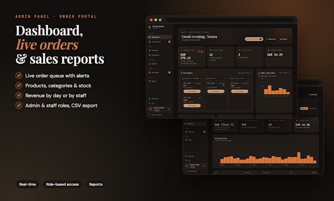 build a restaurant ecommerce website with online ordering and dashboard