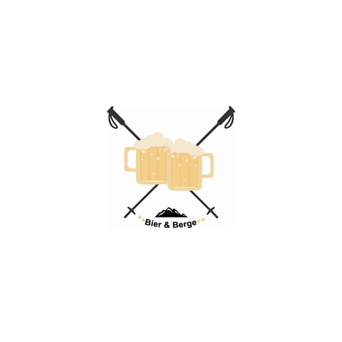 design top quality beer and mountains logo