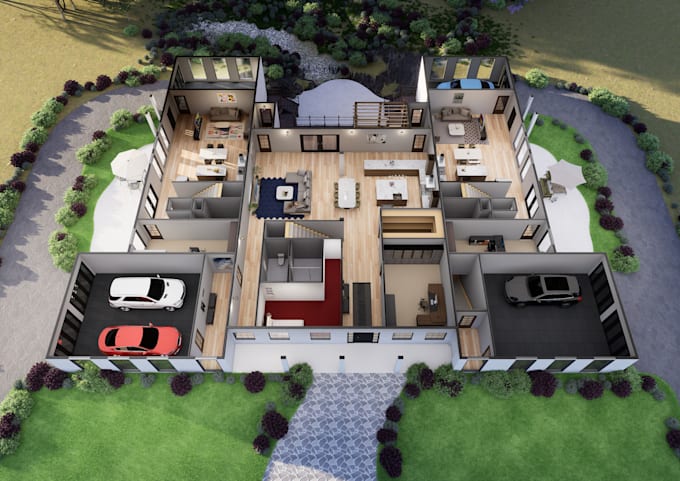 make 3d floorplans from your handsketches or linedrawings
