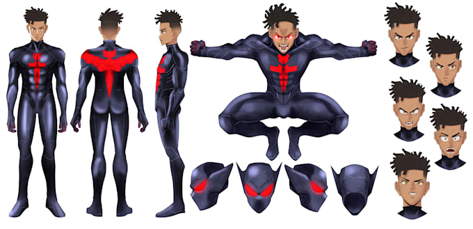 draw a reference sheet of you character in anime style