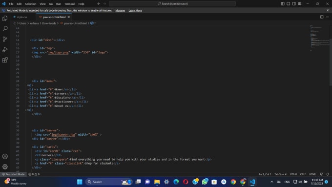 Creat a html and css code by Kalharasupun | Fiverr