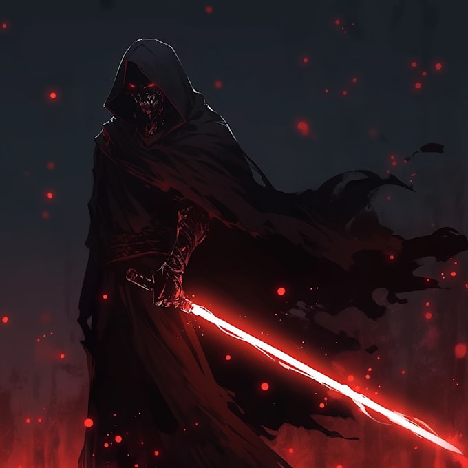 create you a sith lord in these styles using midjourney v5