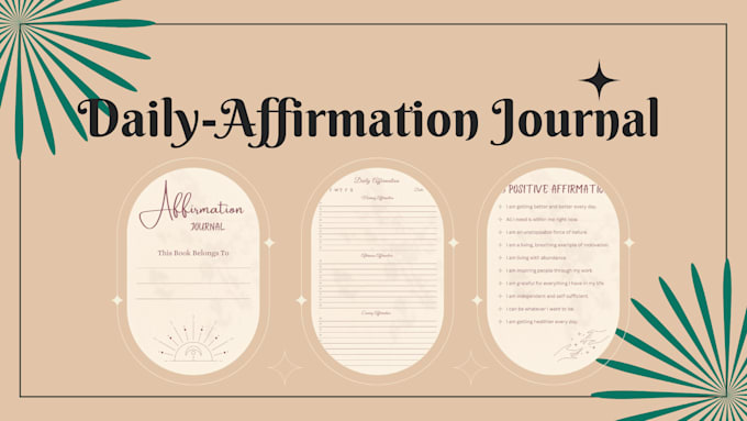 provide you daily affirmation journal canva template
