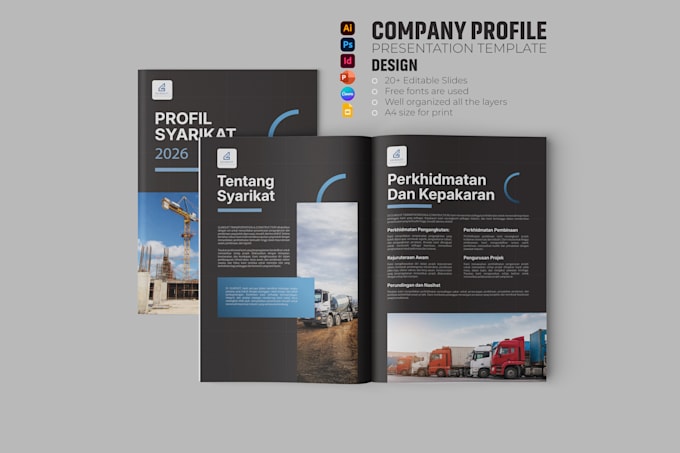 design professional company profile and corporate brochure