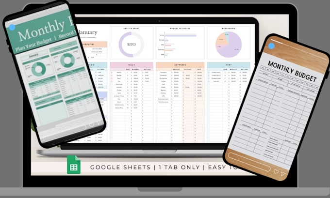 create professional google sheets budget trackers and dashboards