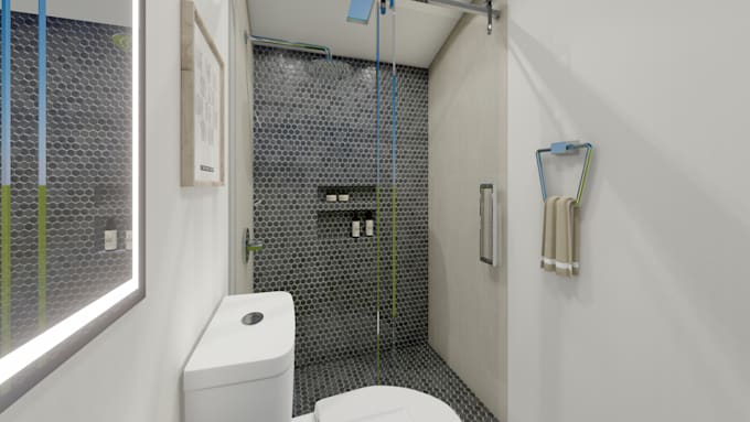 redesign your bathroom and create a 3d stunning renders