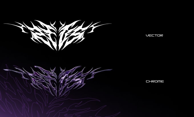 design death metal logo with texture and chrome effect