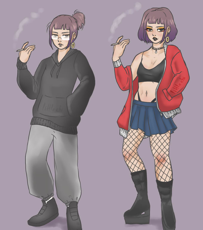 draw a reference sheet of an oc for you