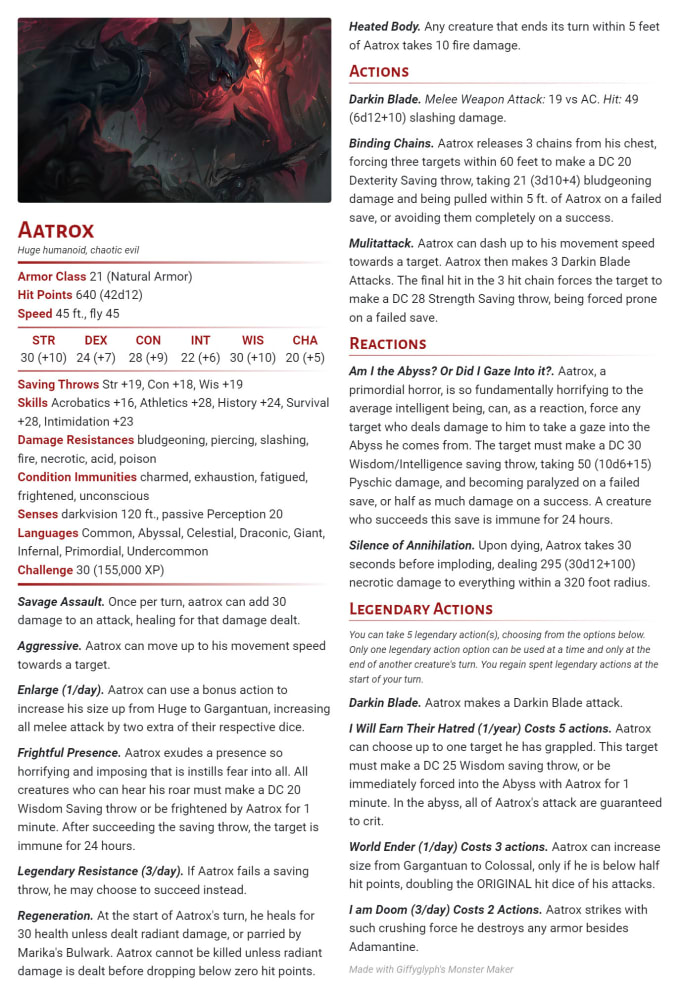 Build stat blocks for dnd 5e by Dom_sterling Fiverr