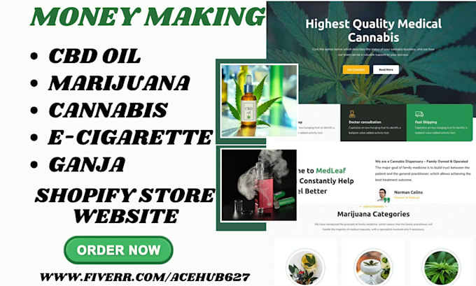 build best cbd oil tobacco vape cannabis cigarette ganja marijuana shopify store