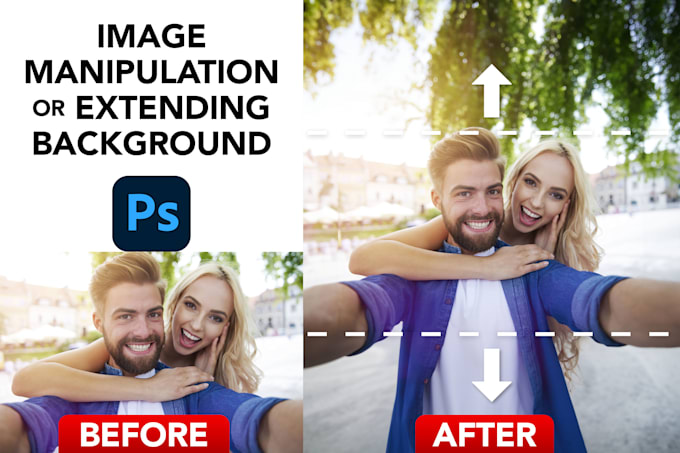 Do any photo editing, image manipulations and add parts of background ...