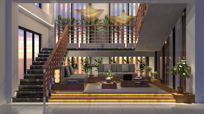 do interior design, 3d modelling and realistic 3d rendering
