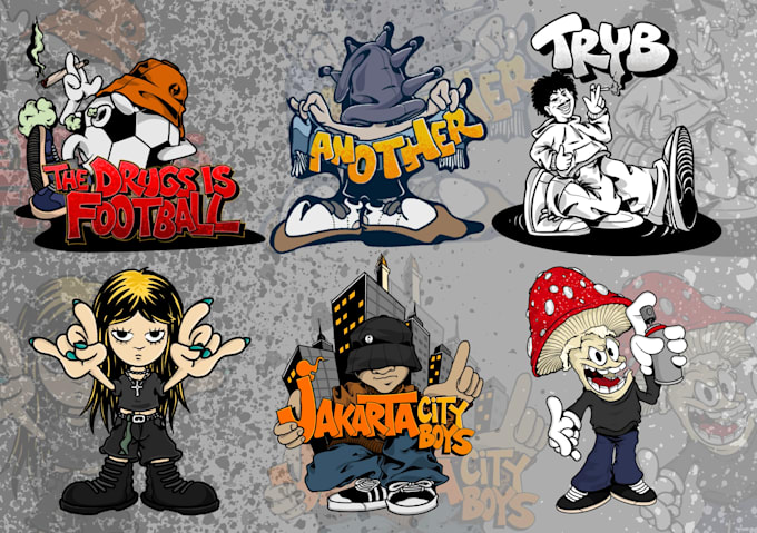 create cartoon, graffiti character for you with my style