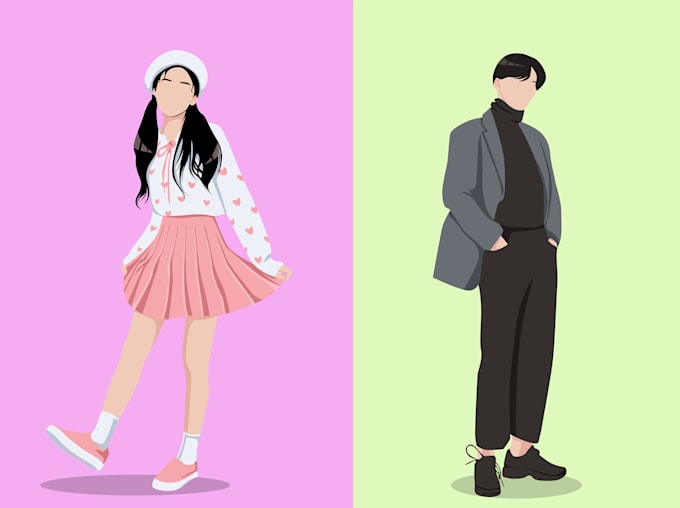 draw flat minimalist portrait from your picture