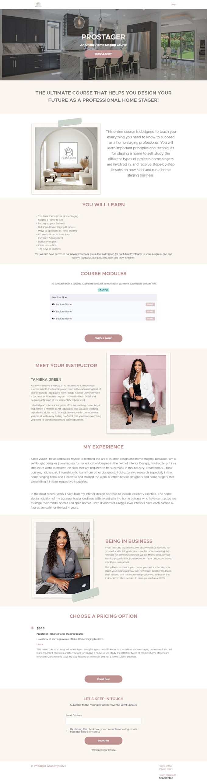 design kajabi, teachable, thinkific or wordpress online course website