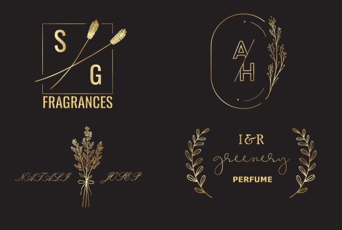 Luxury elegant perfume logo inspiration and business card design