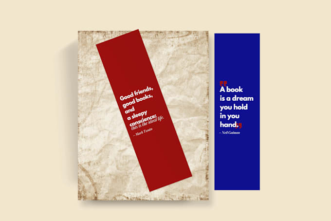 create you a bookmark, social media post design, advertising