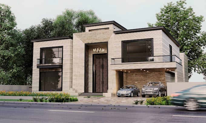 visualize architecture 3d house design exterior rendering