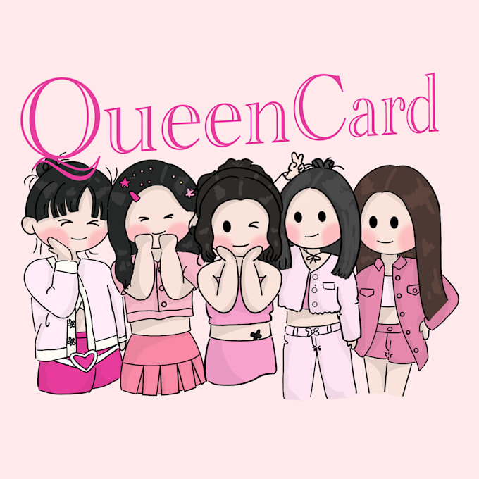 draw a super cute group portrait