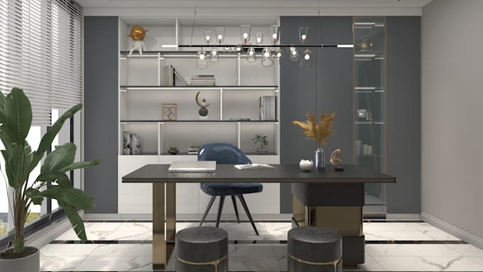 create interior design and realistic 3d rendering in 4k