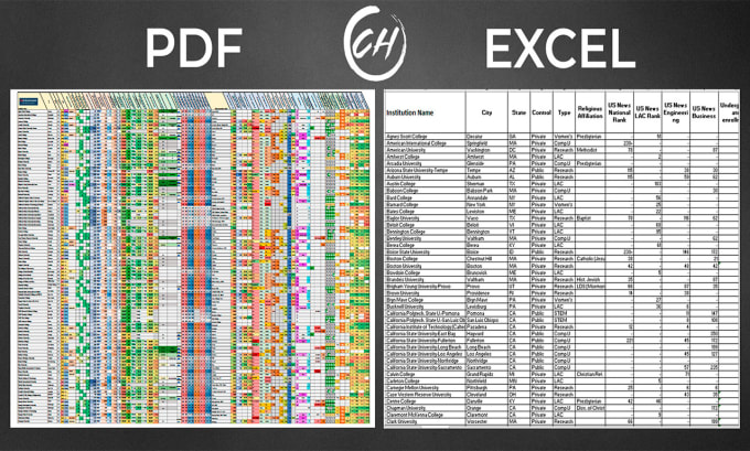 convert pdf to excel, data entry, typing and copy paste