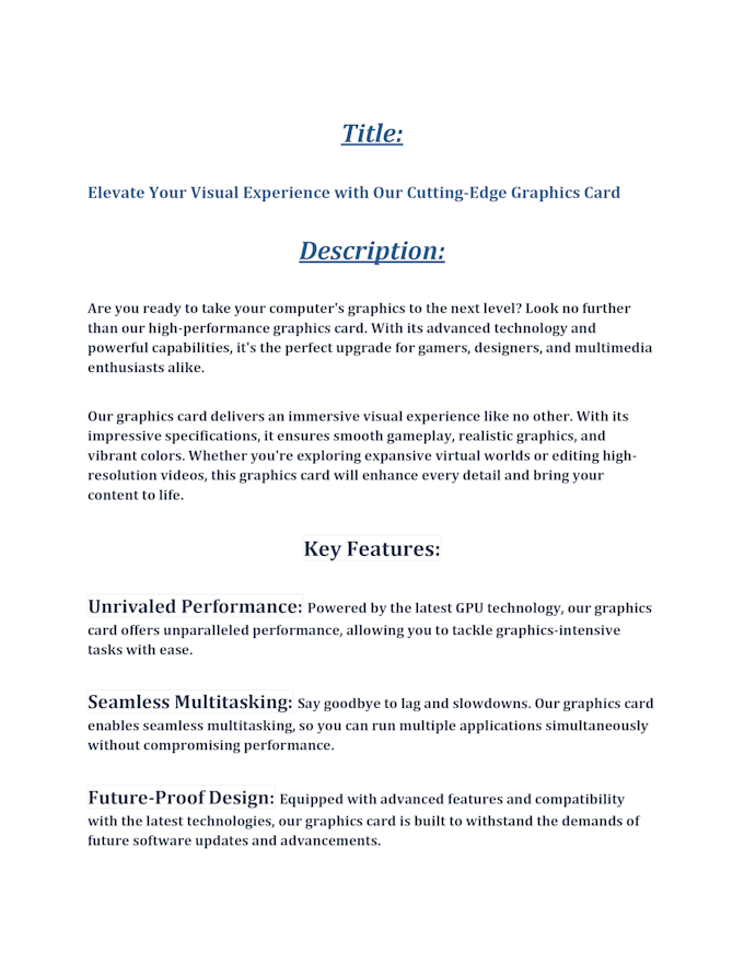 amazon product description writer