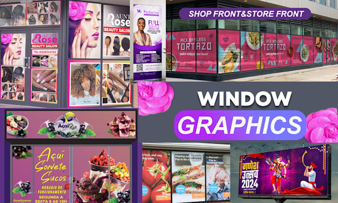 design amazing window graphics, shopfront, decal  signage , or storefront
