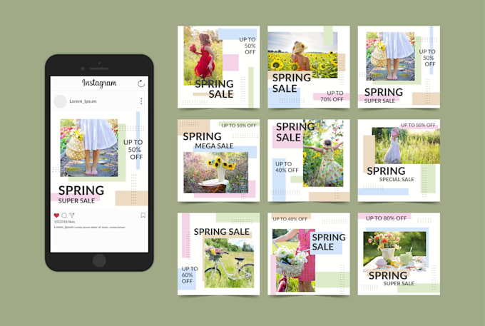 design instagram, facebook posts, and banner ads
