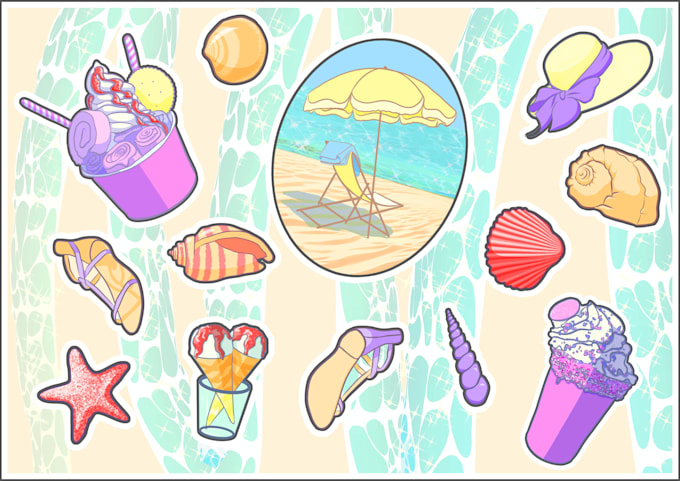 create cute kawaii stickers, illustrations, and characters