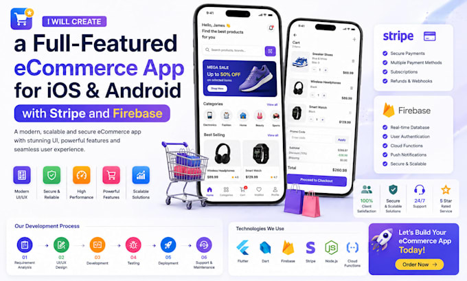 create a full featured ecommerce app for andriod and iso
