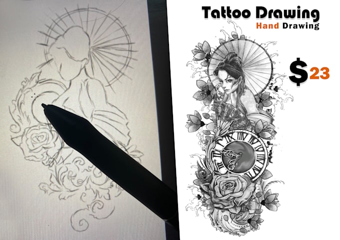Draw custom tattoo design by Hegedsu | Fiverr
