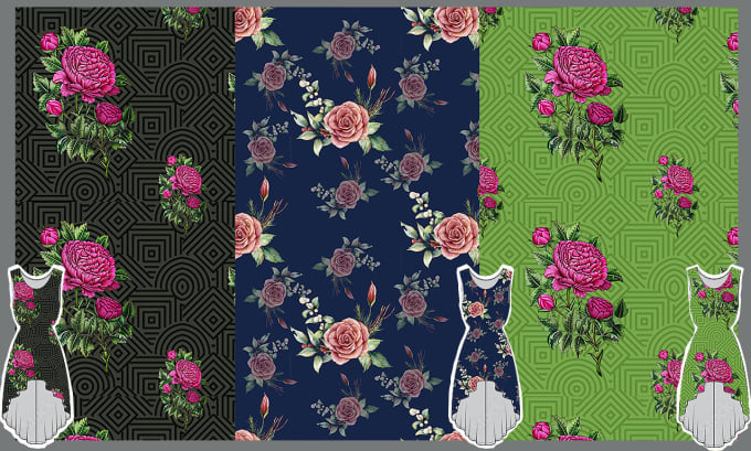 design floral seamless textile patterns